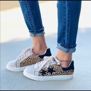 Leopard faux suede sneaker FLASH SALE